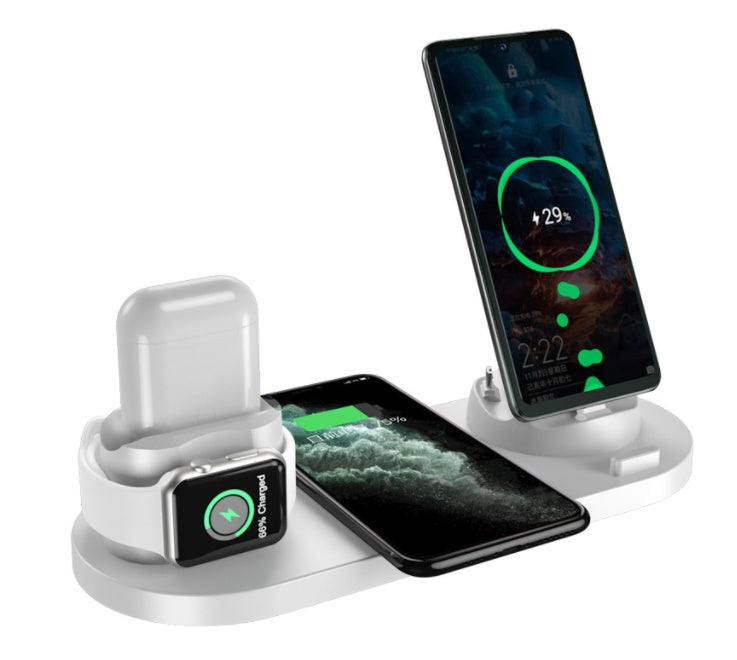 Wireless Charger For IPhone Fast Charger For Phone Fast Charging Pad For Phone Watch 6 In 1 Charging Dock Station - Nukindz