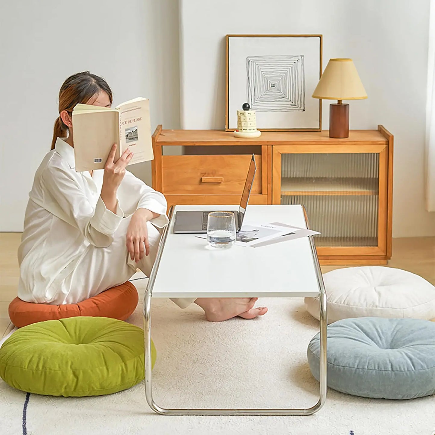 Round Chenille Meditation & Floor Seating Cushion - Nukindz