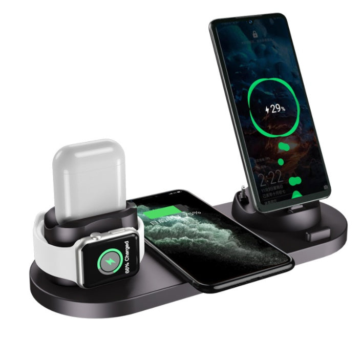 Wireless Charger For IPhone Fast Charger For Phone Fast Charging Pad For Phone Watch 6 In 1 Charging Dock Station - Nukindz