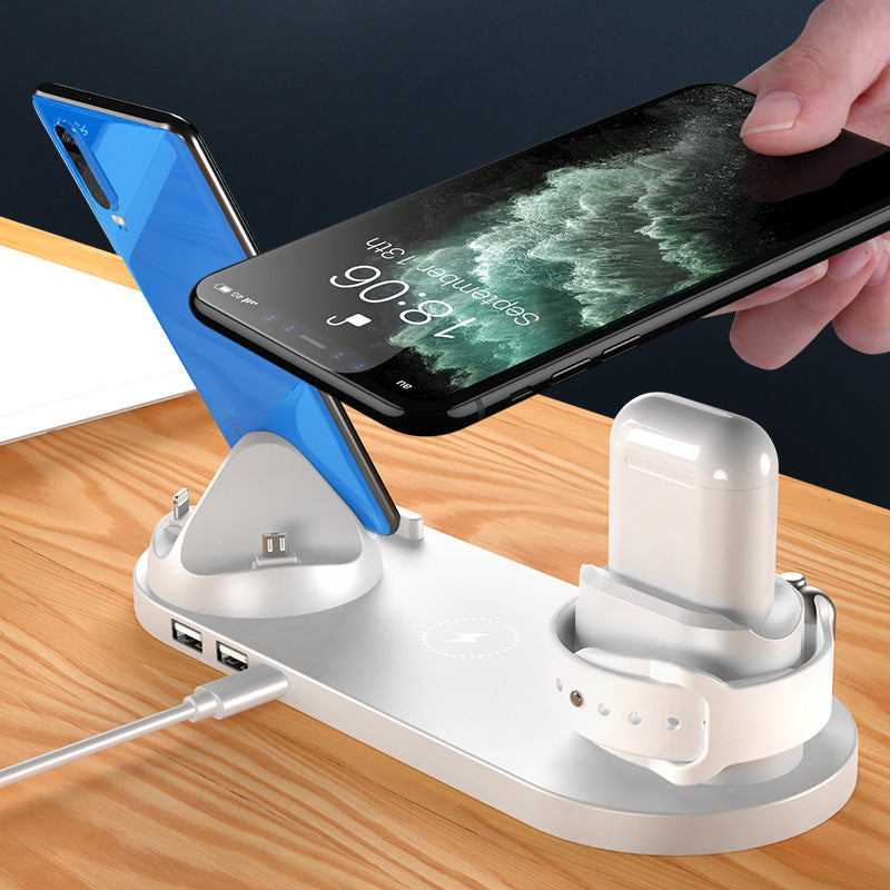 Wireless Charger For IPhone Fast Charger For Phone Fast Charging Pad For Phone Watch 6 In 1 Charging Dock Station - Nukindz